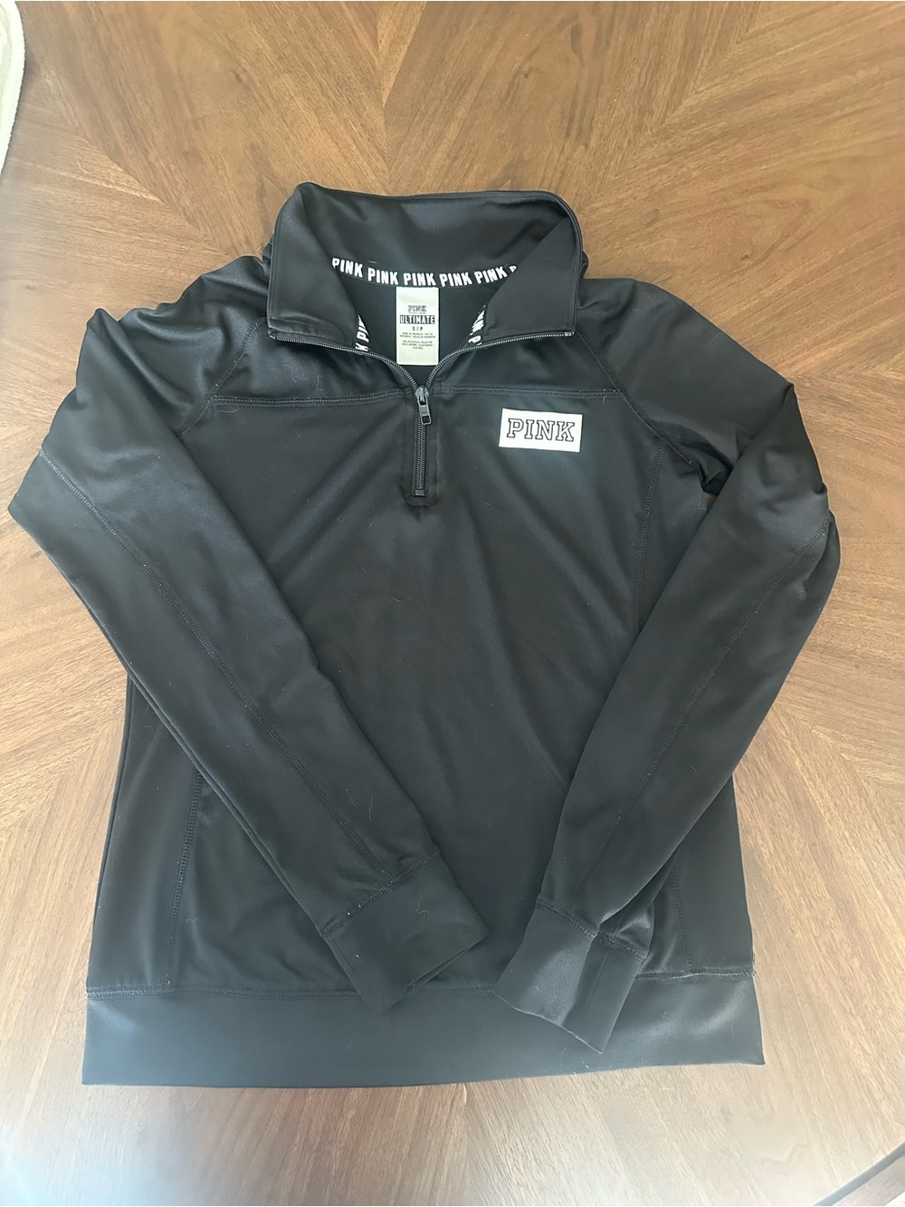 PINK Victoria's Secret Black Half-Zip Performance Pullover